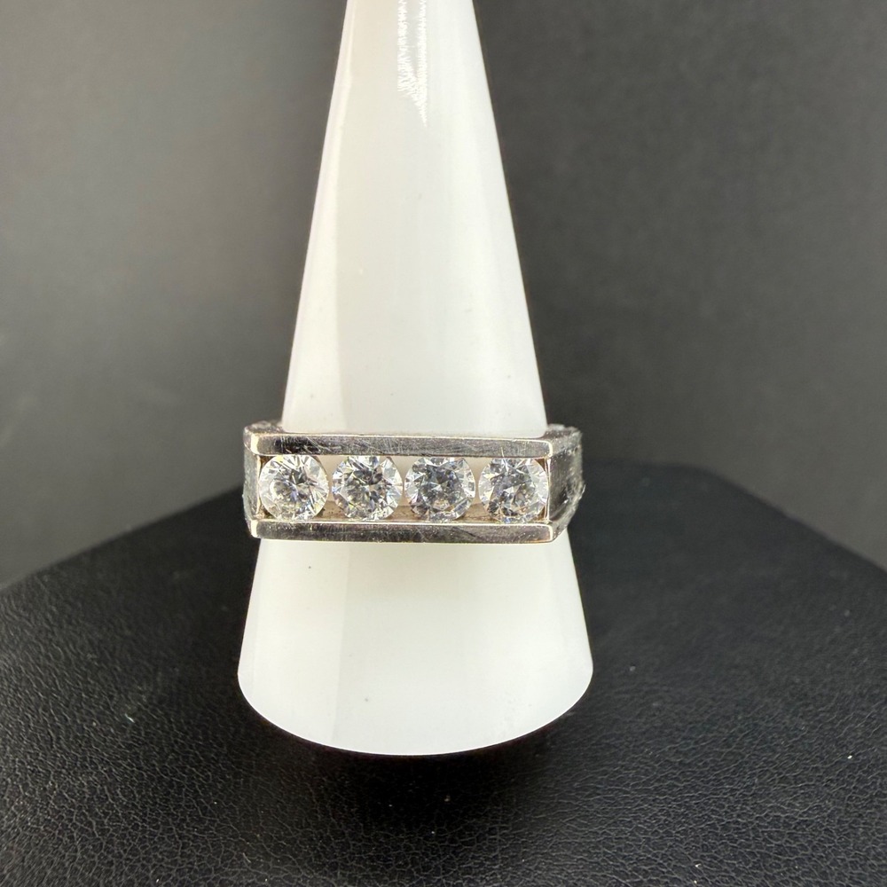 Signed Sterling Silver CZ Ring Size 10.75